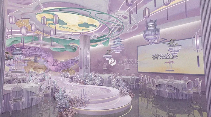 紫色浪漫！婚礼堂设计作品合集