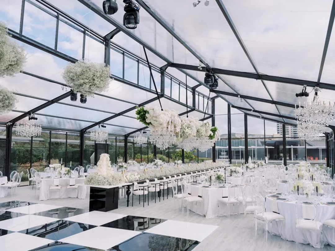 Couple touring wedding venue