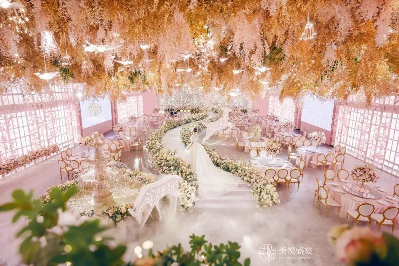 婚礼堂发布：粉色浪漫花园！广州美悦盛宴「卡萨布兰卡厅」  第4张