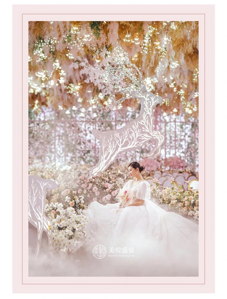 婚礼堂发布：粉色浪漫花园！广州美悦盛宴「卡萨布兰卡厅」  第6张